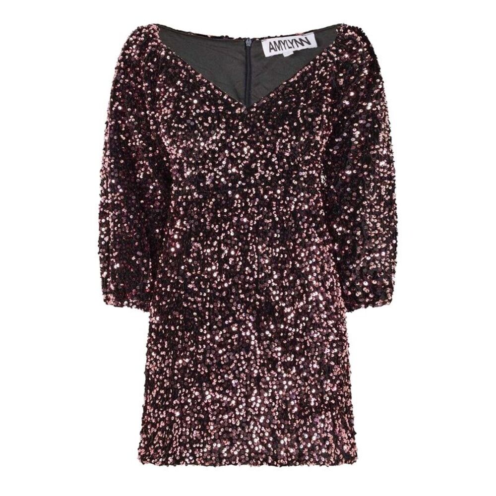 AmyLynn Womens/Ladies Sequins V Neck Party Mini Dress / Multicolored